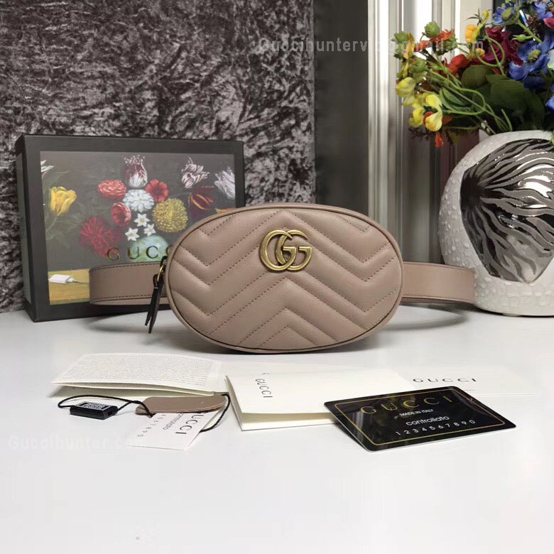 Gucci GG Marmont Matelassé Leather Belt Bag Brown 476434